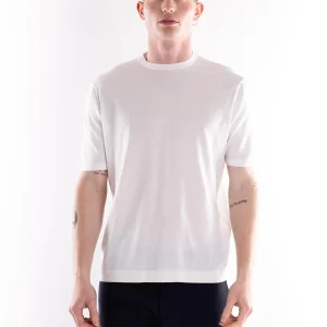 Maglia girocollo uomo Aka in filo bianca