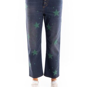 Jeans modello Loose blu stelle verdi