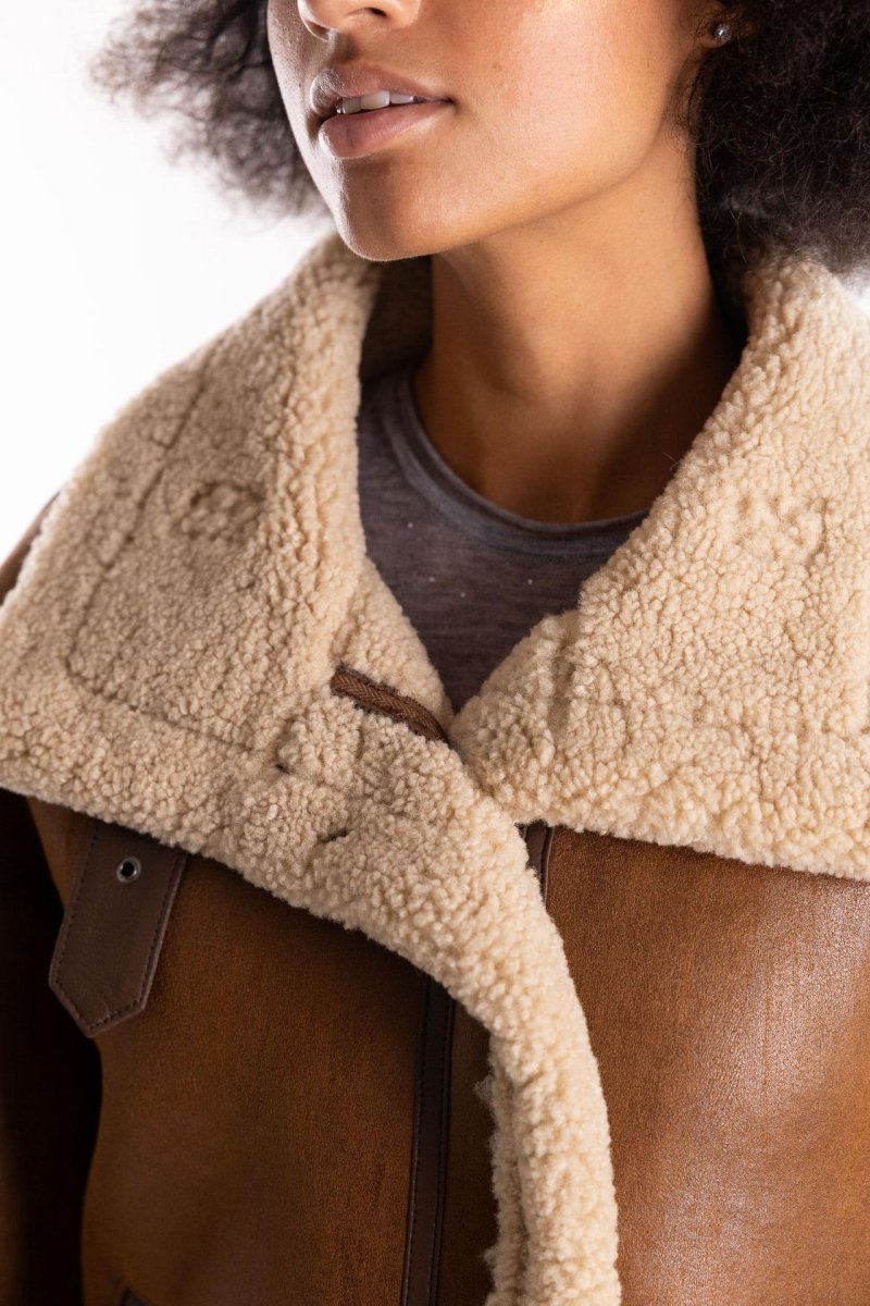 Giacca eco-montone color tabacco - immagine 6