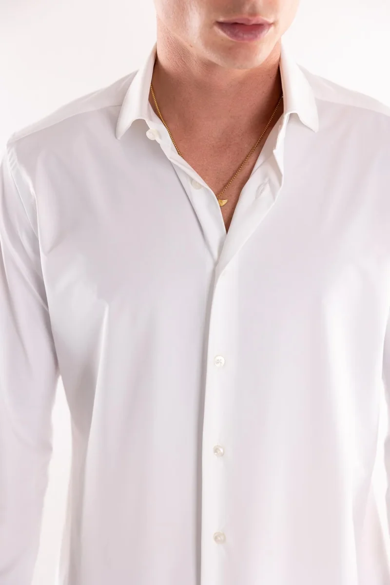 Camicia Active collo francese twill bianca - immagine 5
