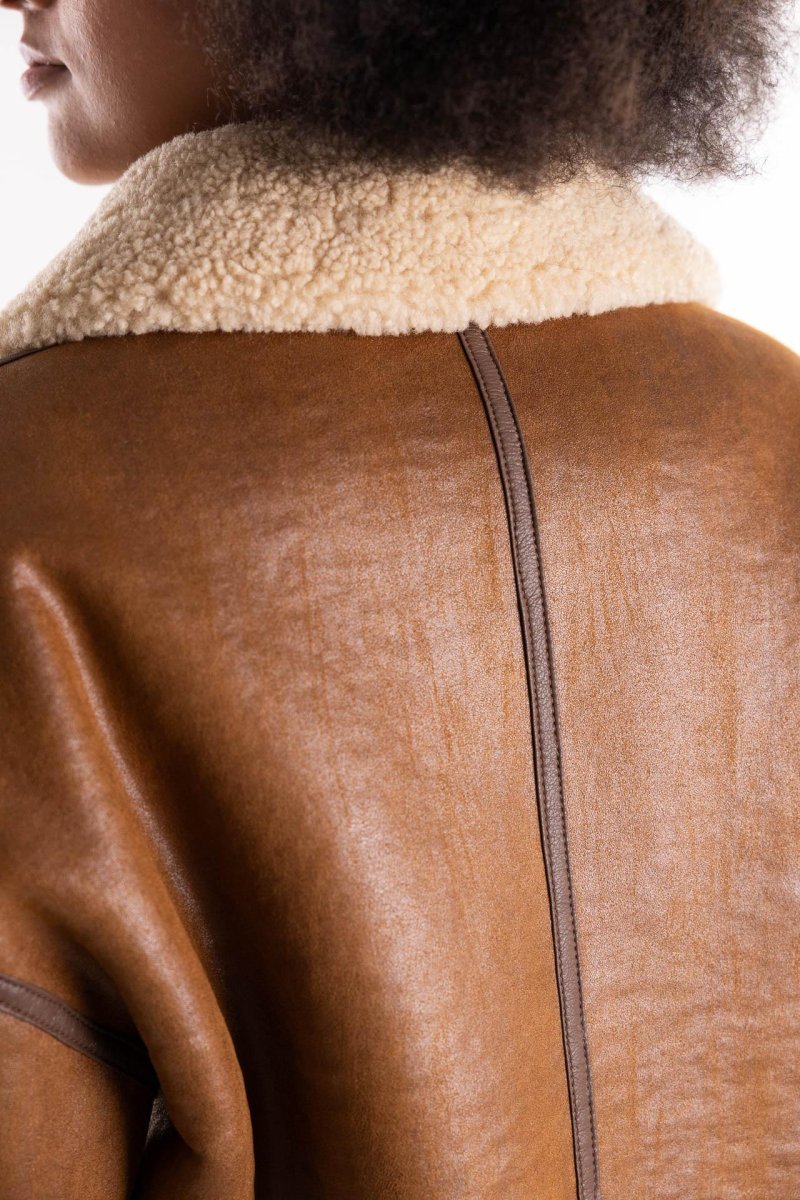 Giacca eco-montone color tabacco - immagine 7