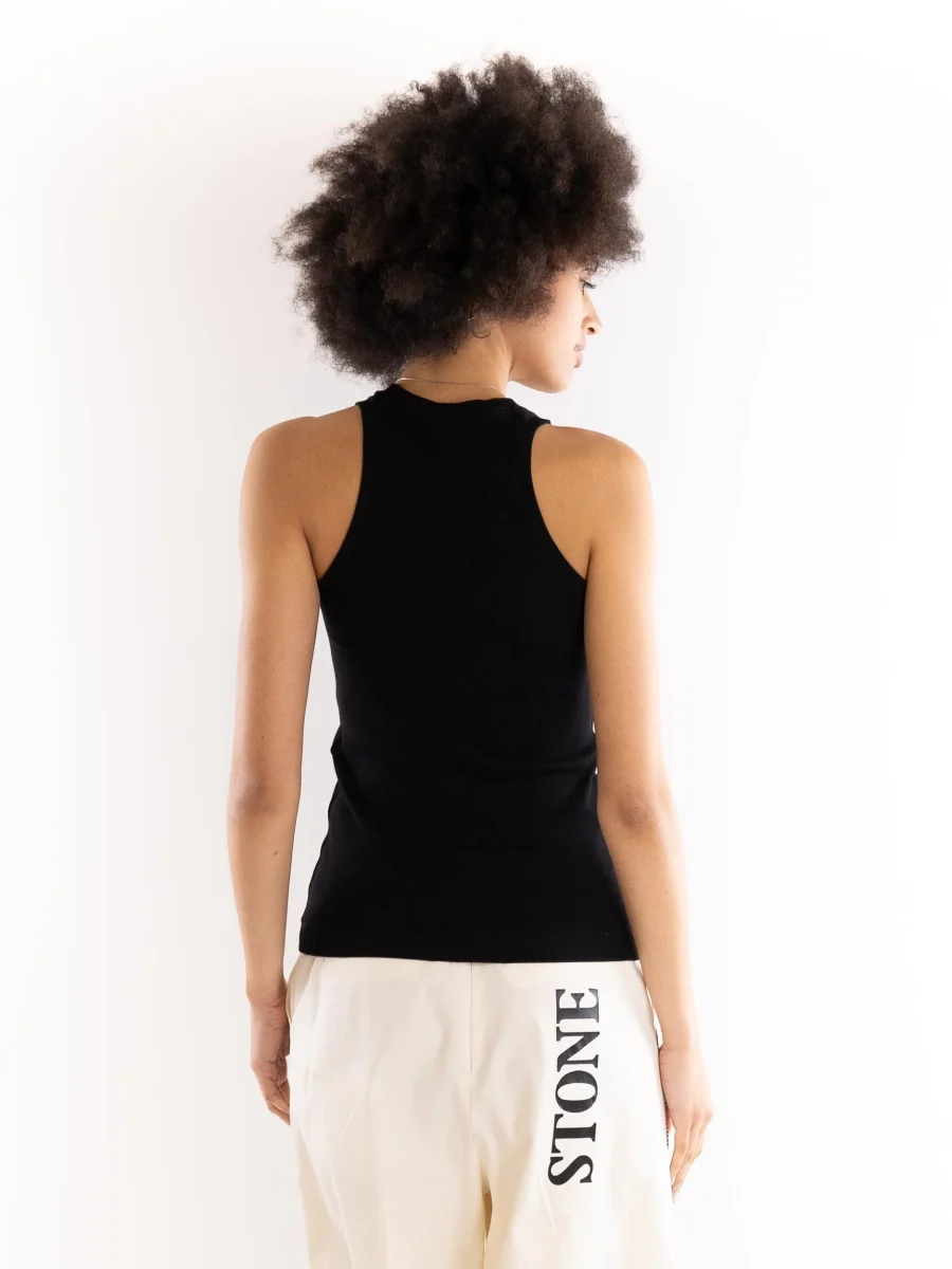 Top a canotta Distinto logato nero - immagine 4