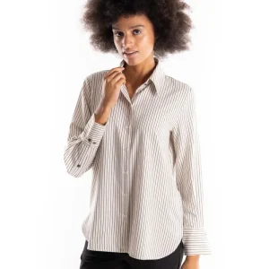 Camicia Reperto a righe panna-verde