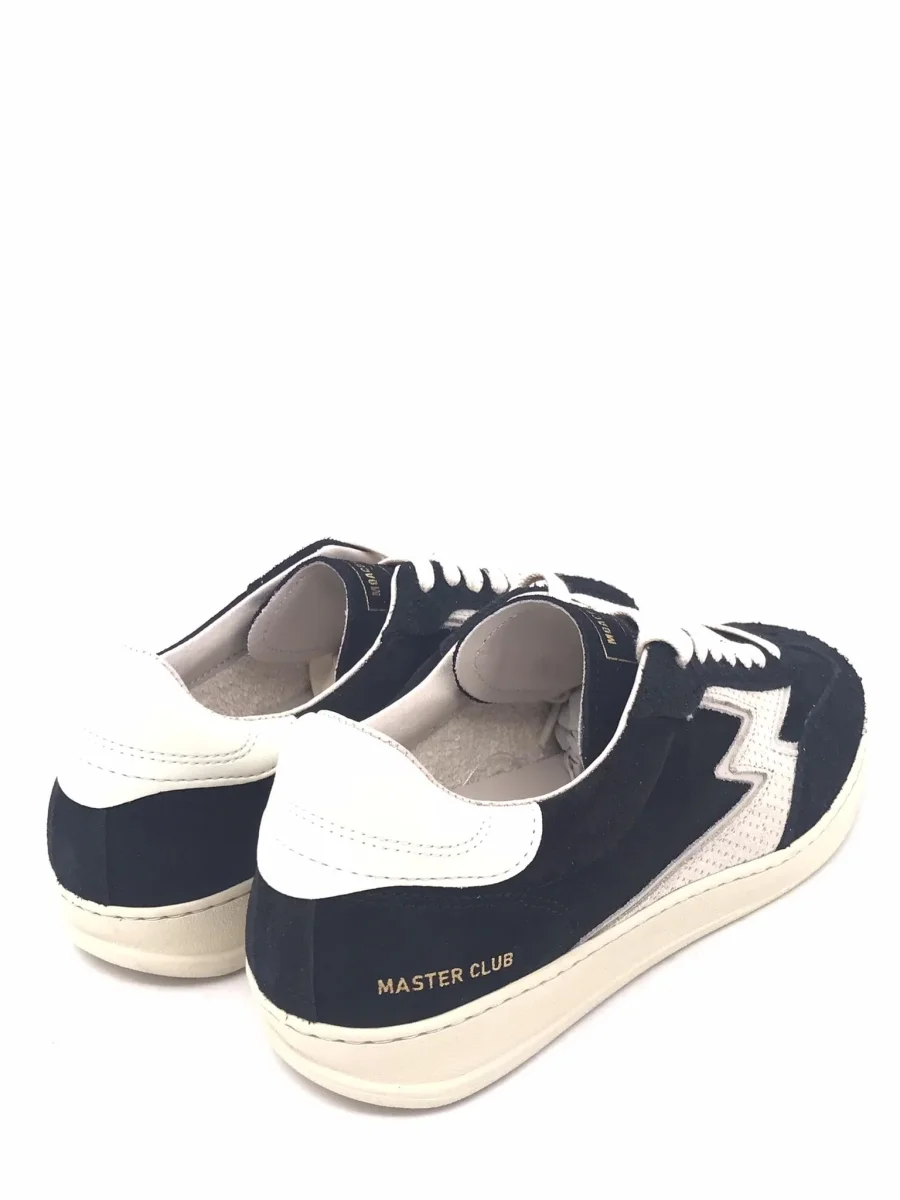 Sneakers uomo retrò in crosta nera - immagine 4