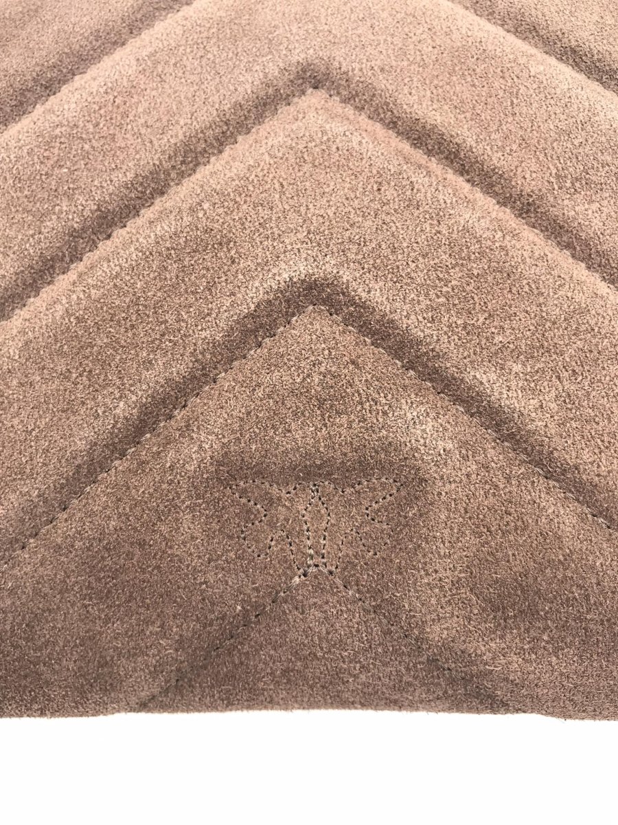 Bustina flet purse in pelle scamosciata marrone - immagine 6