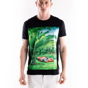 T-shirt uomo Red nera