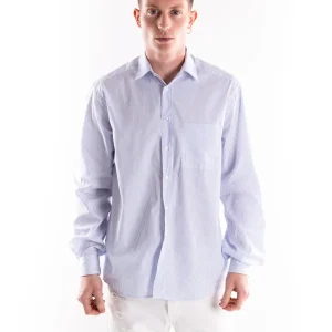 Camicia uomo over a righe bianco-azzurro