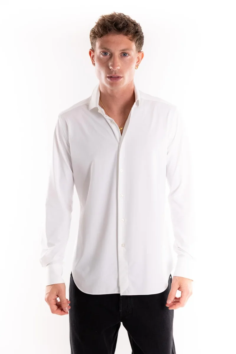 Camicia Active collo francese twill bianca