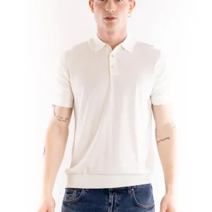 Maglia polo uomo panna