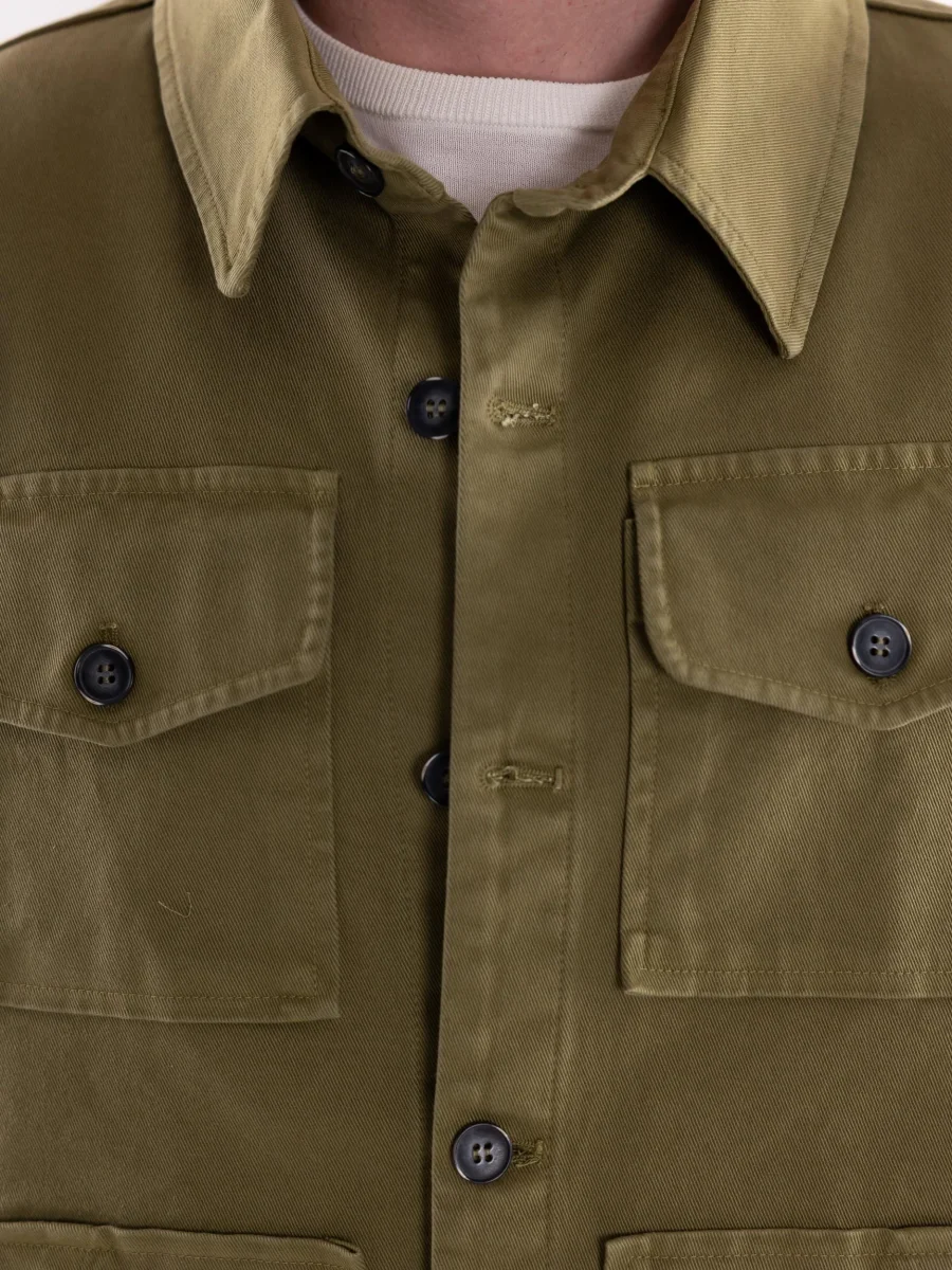 Over shirt uomo verde militare - immagine 5