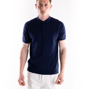 Maglia uomo polo Nito in filo blu