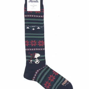 Calzini snoopy christmas righe blu