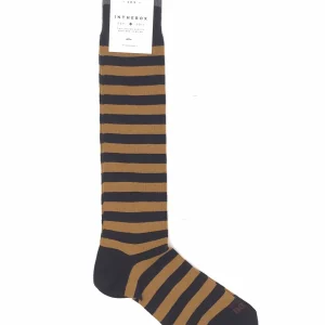 Calzini stripe rugby new militare-giallo