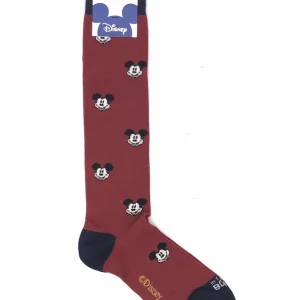 Calzini lunghi mickey face allover terracotta