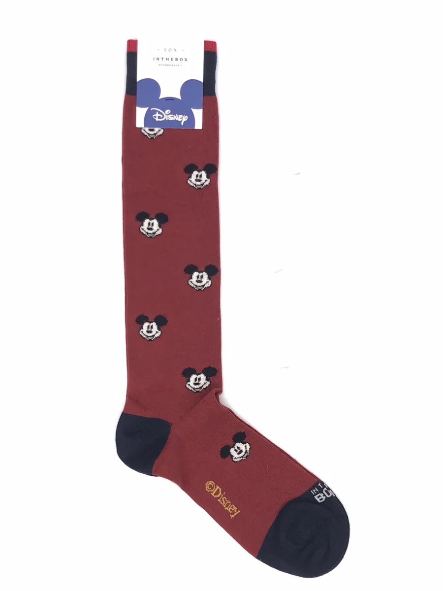 Calzini lunghi mickey face allover terracotta