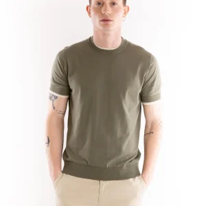 Maglia uomo girocollo in filo kaki