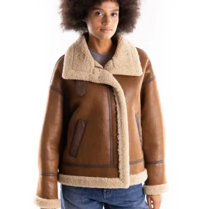 Giacca eco-montone color tabacco