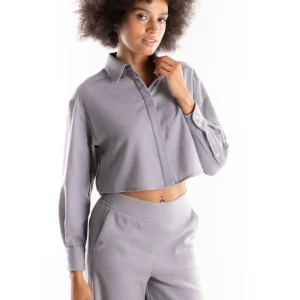 Camicia crop  Livia grigio chiaro