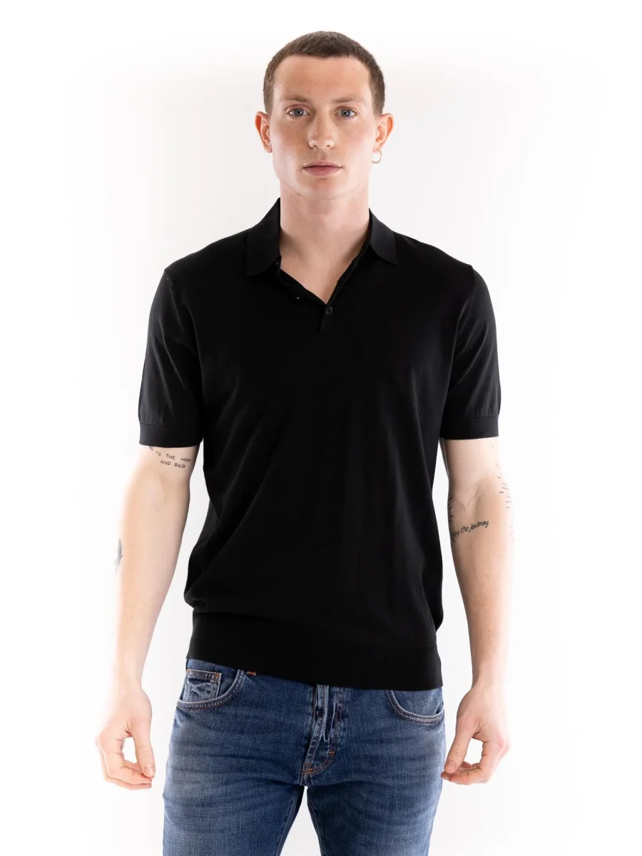 Maglia polo uomo nera