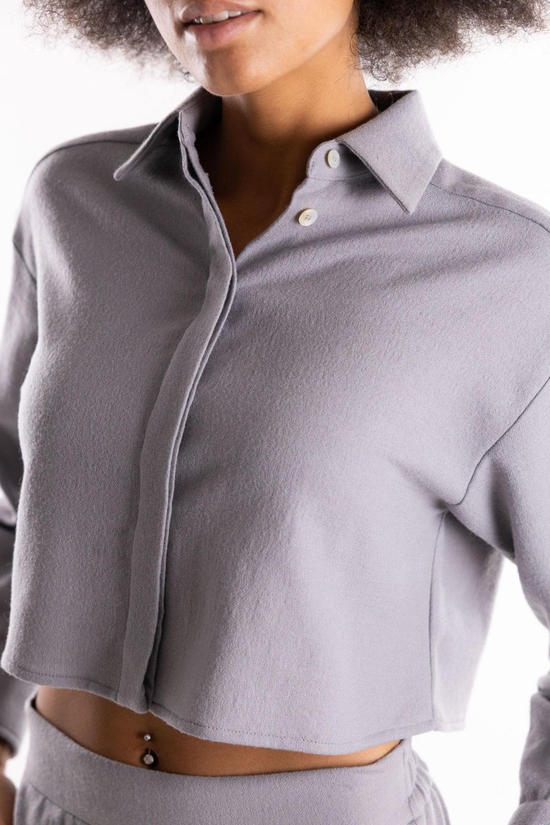 Camicia crop Livia grigio chiaro - immagine 5