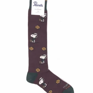 Calzini snoopy paddle ball allover prugna