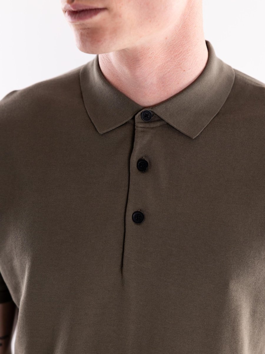 Maglia uomo polo Nito in filo verde militare - immagine 5