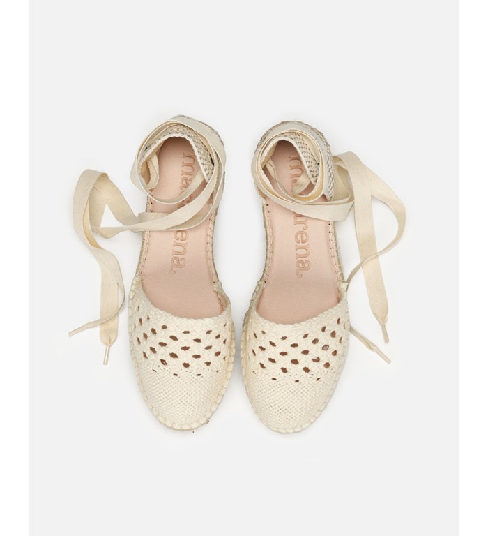 MACARENA SCARPA SANDALO ESPADRILLAS COTONE BURRO - immagine 4