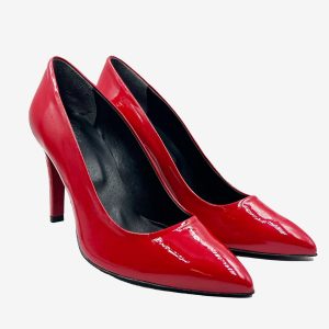 LOREDANA – Décolleté vegan in vernice rossa tacco 90