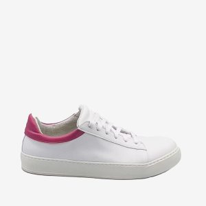 Sneakers Mila – Microfibra Ecologica bianca e Ohoskin Fuxia