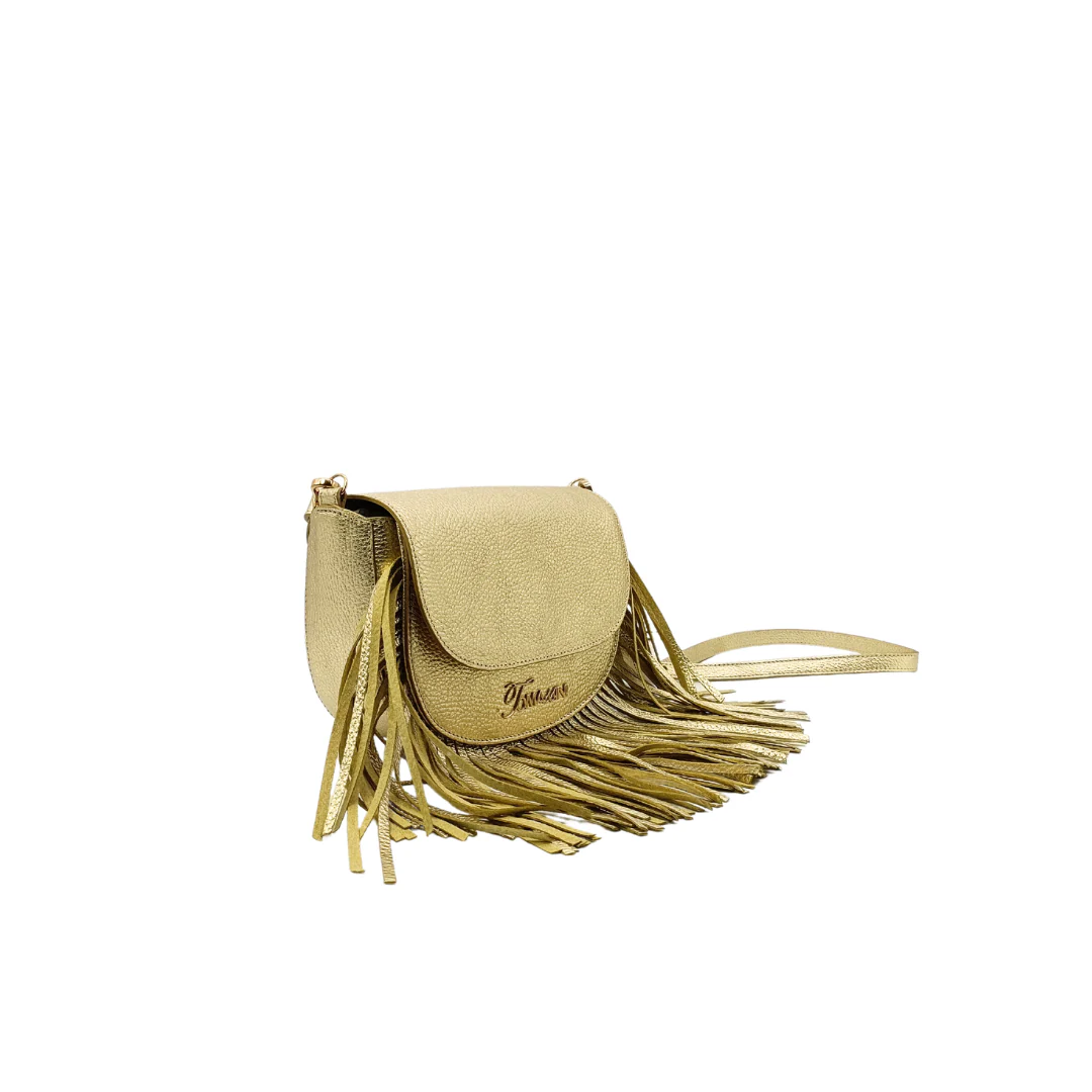 Borsa in pelle OLIVIA lamè platino - immagine 2