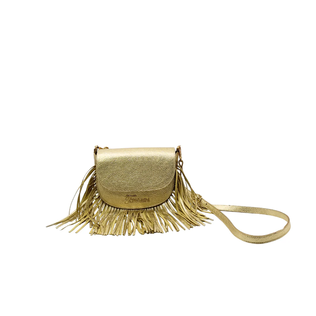 Borsa in pelle OLIVIA lamè platino - immagine 3