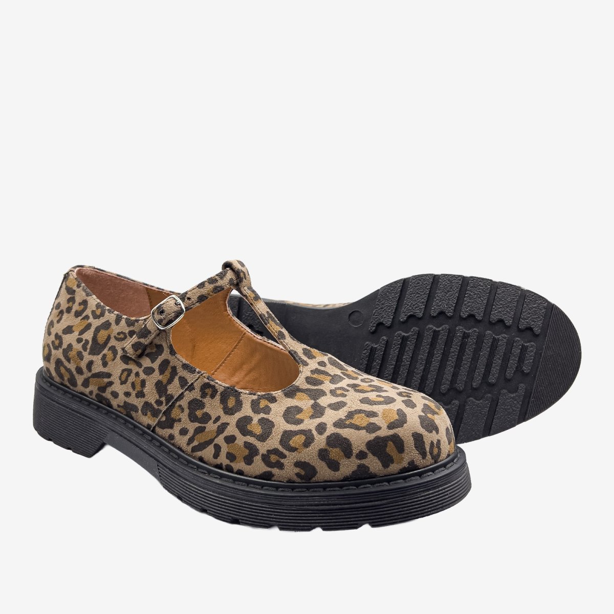 DR POLLINA – MARY JANE T-BAR- Leopardato Pet riciclato – veganshoes - immagine 8