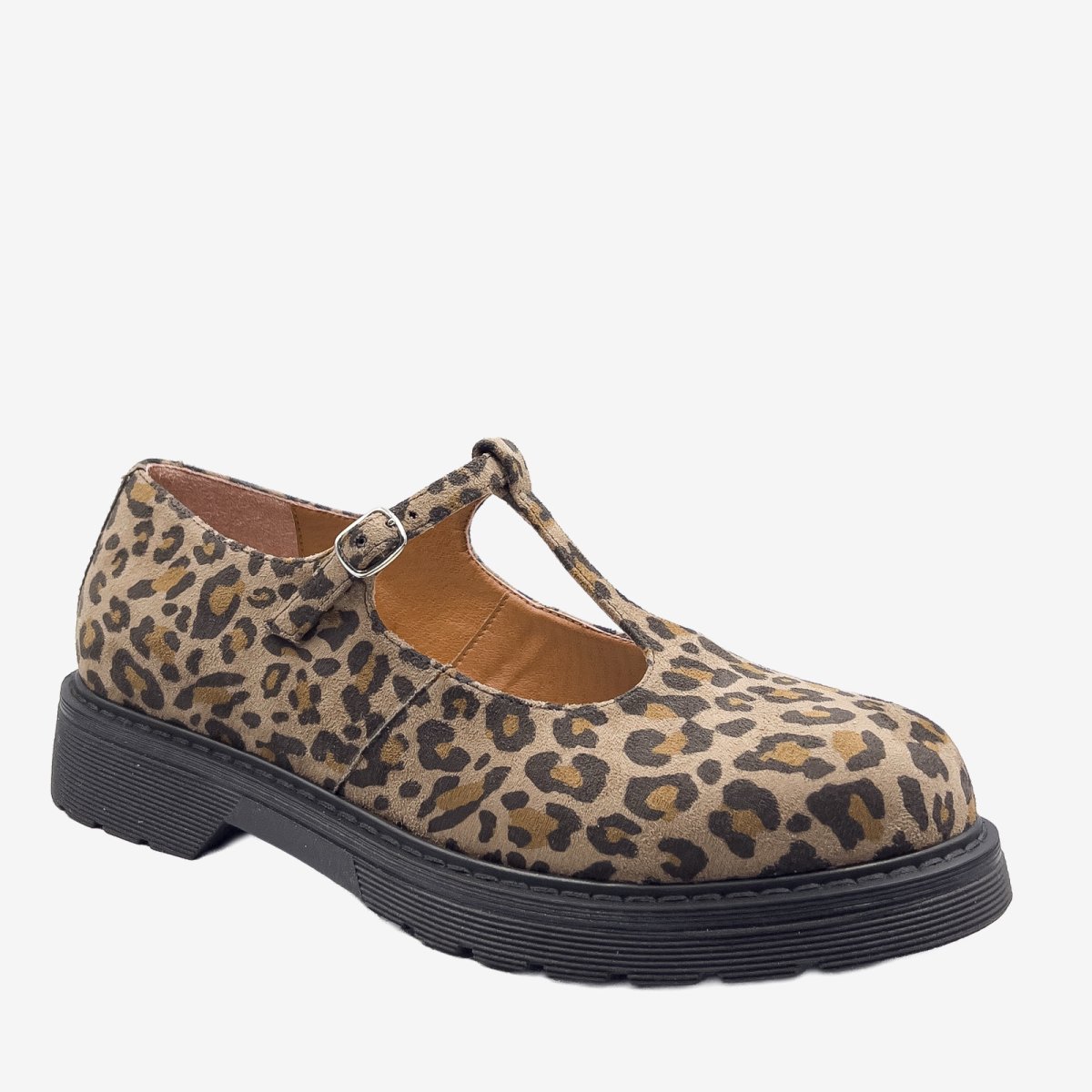 DR POLLINA – MARY JANE T-BAR- Leopardato Pet riciclato – veganshoes - immagine 4