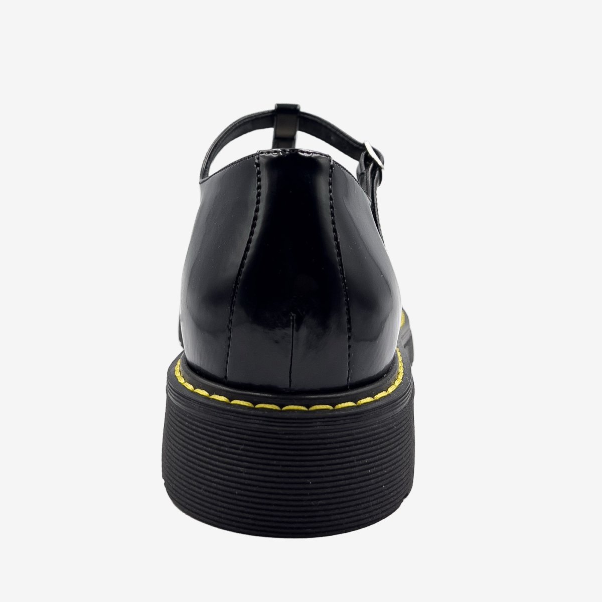 DR POLLINA – MARY JANE T-BAR- in Fungo nero – veganshoes - immagine 5