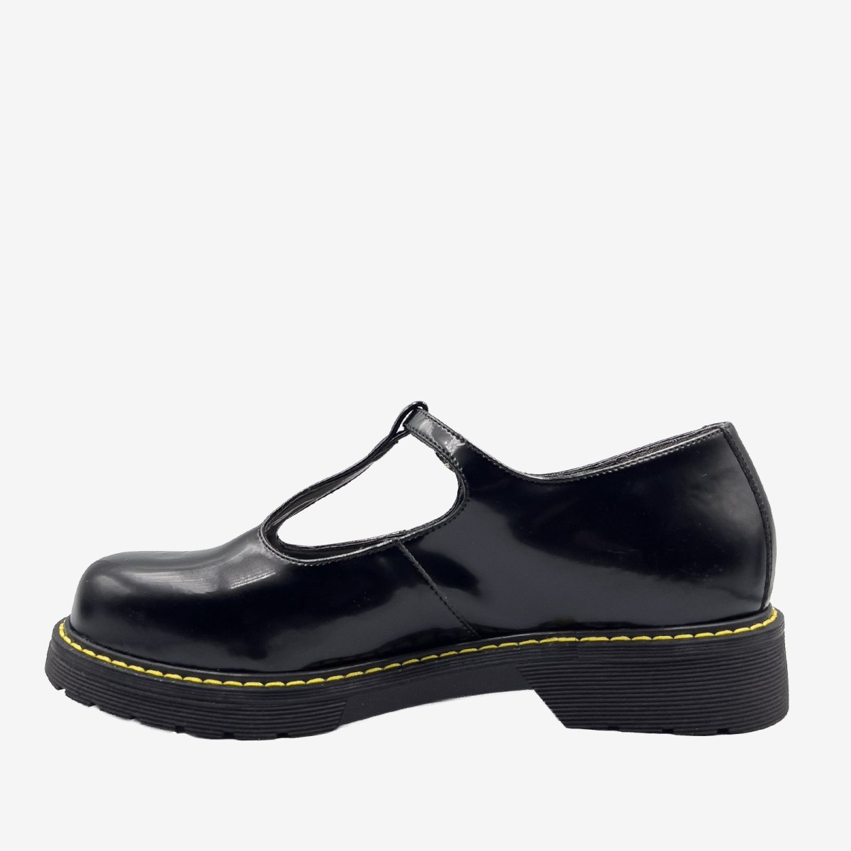 DR POLLINA – MARY JANE T-BAR- in Fungo nero – veganshoes - immagine 6
