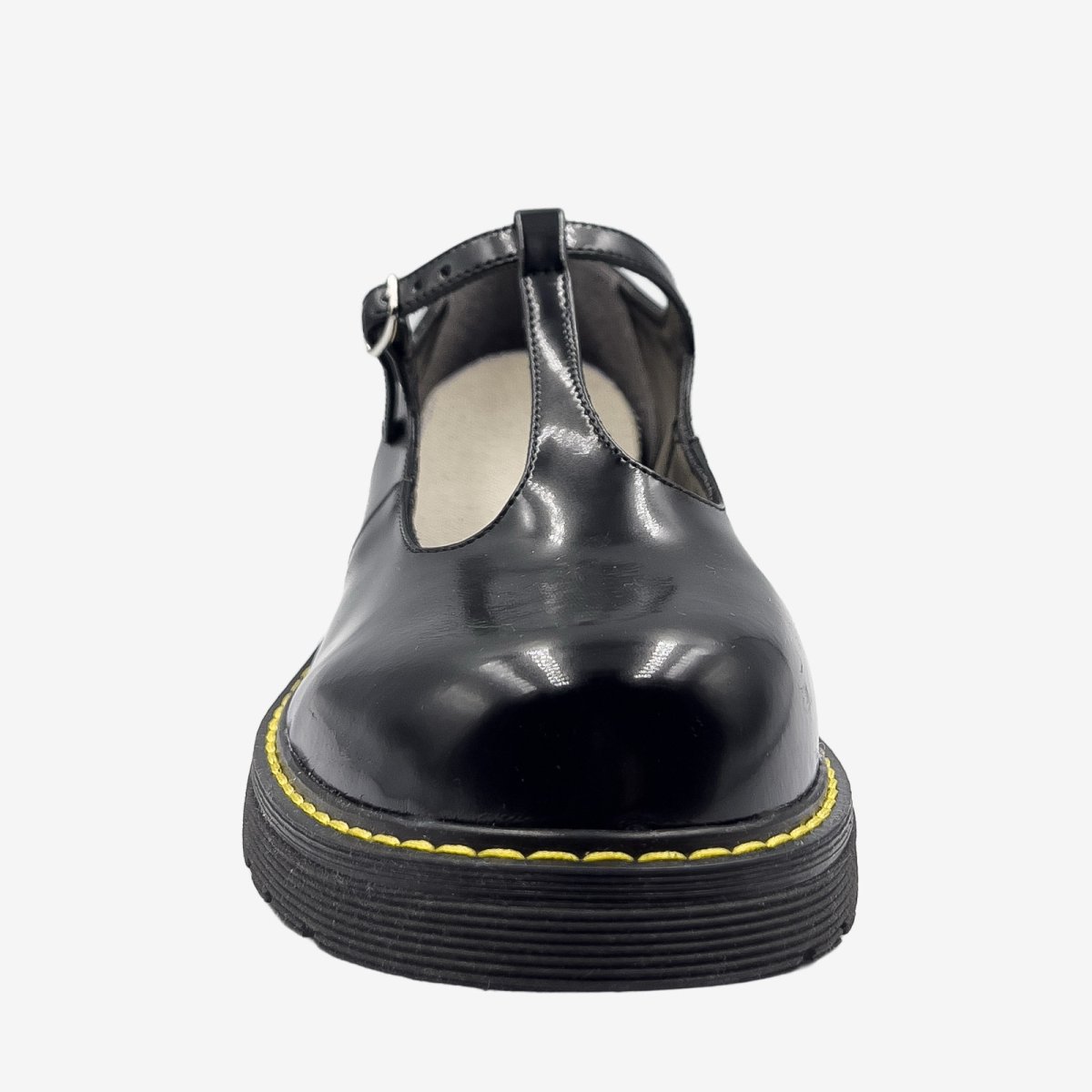 DR POLLINA – MARY JANE T-BAR- in Fungo nero – veganshoes - immagine 7