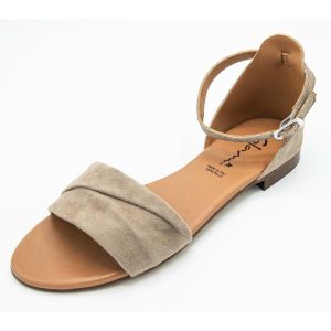 Sandalo donna in camoscio taupe Diva