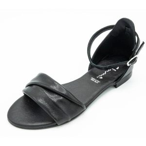 Sandalo donna in pelle nero Diva