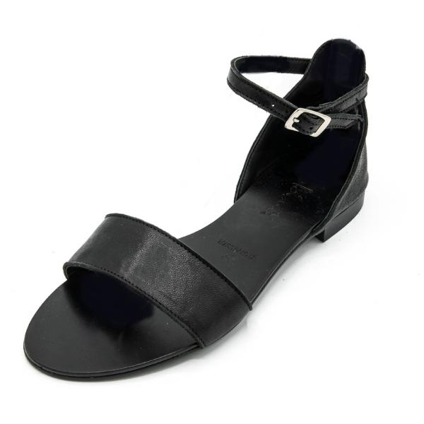 Sandalo donna in cuoio nero Sara - immagine 2