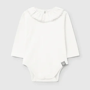 Body Neonato Cotone Biologico Colletto Ricamato - Jersey Morbido