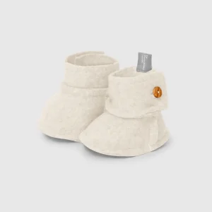 Scarpine Neonato Pile Cotone Biologico - Bottone Legno GOTS Snug