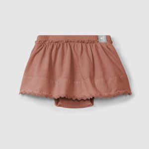 Gonna con copri pannolino dettaglio ricamo inglese