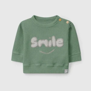 Felpa SMILE Neonato Tessuto Waffle Cotone Organico - Snug