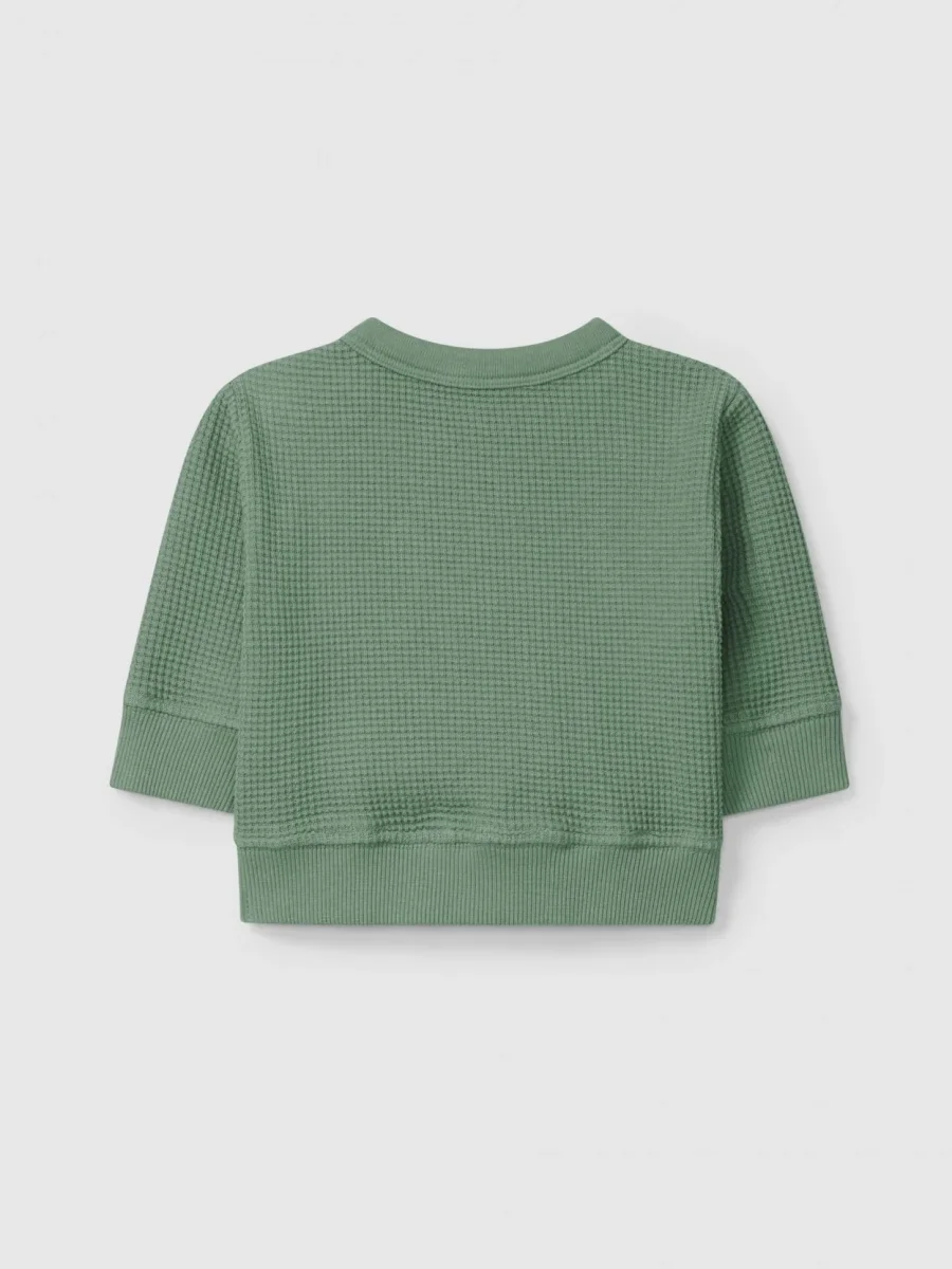 Felpa SMILE Neonato Tessuto Waffle Cotone Organico - Snug - immagine 3