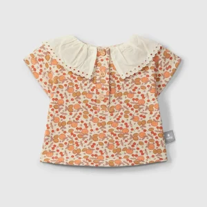 T-shirt in jersey stampato con dettaglio ricamato