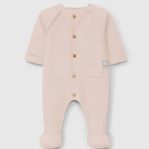 Tutina Pile Cotone Biologico GOTS Rosa Neonato - Maniche Regolabili Snug
