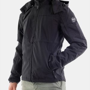 Giubbetto uomo in softshell con cappuccio removibile