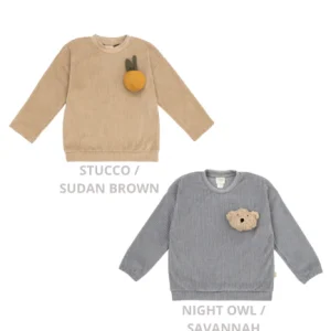 Felpa in Velluto Bambino con pupazzo - Cotone Bio 100% Woolyorganic