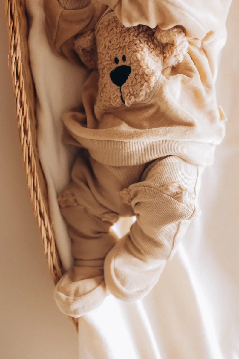 Leggings Neonato con Orecchie Orsetto - Cotone Organico GOTS Woolyorganic - immagine 2