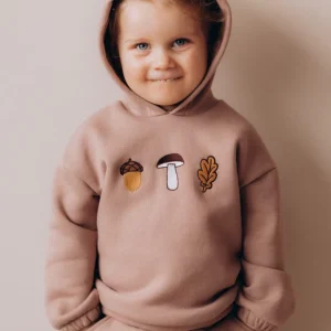 Tuta Bambini Ricami Autunnali - Cotone GOTS Lana Merino Woolyorganic